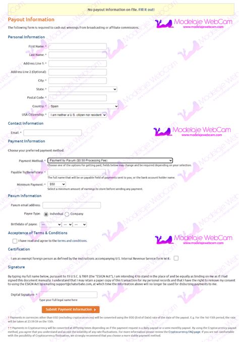 Chaturbate Payout And Payment Methods